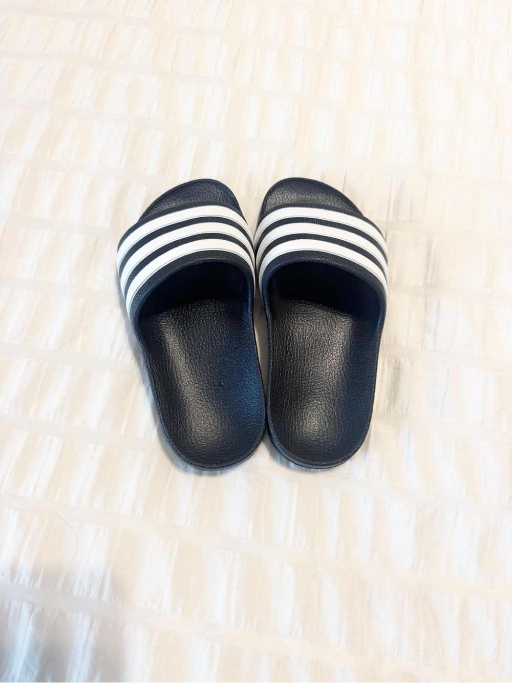 New adidas Slides Size 10K Black White Kids Sandals